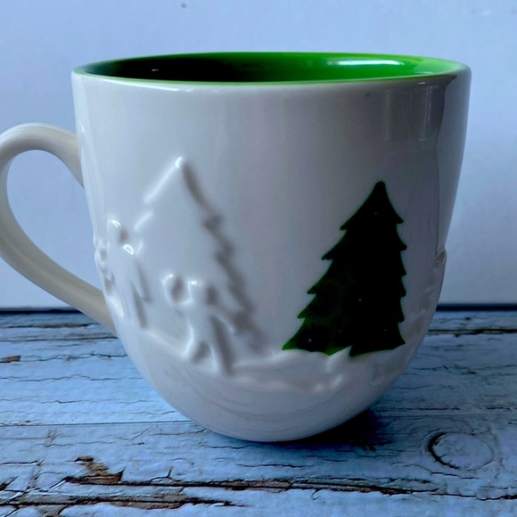 STARBUCKS 3D CHRISTMAS TREE SNOWMAN CUP/MUG - Picture 1 of 5